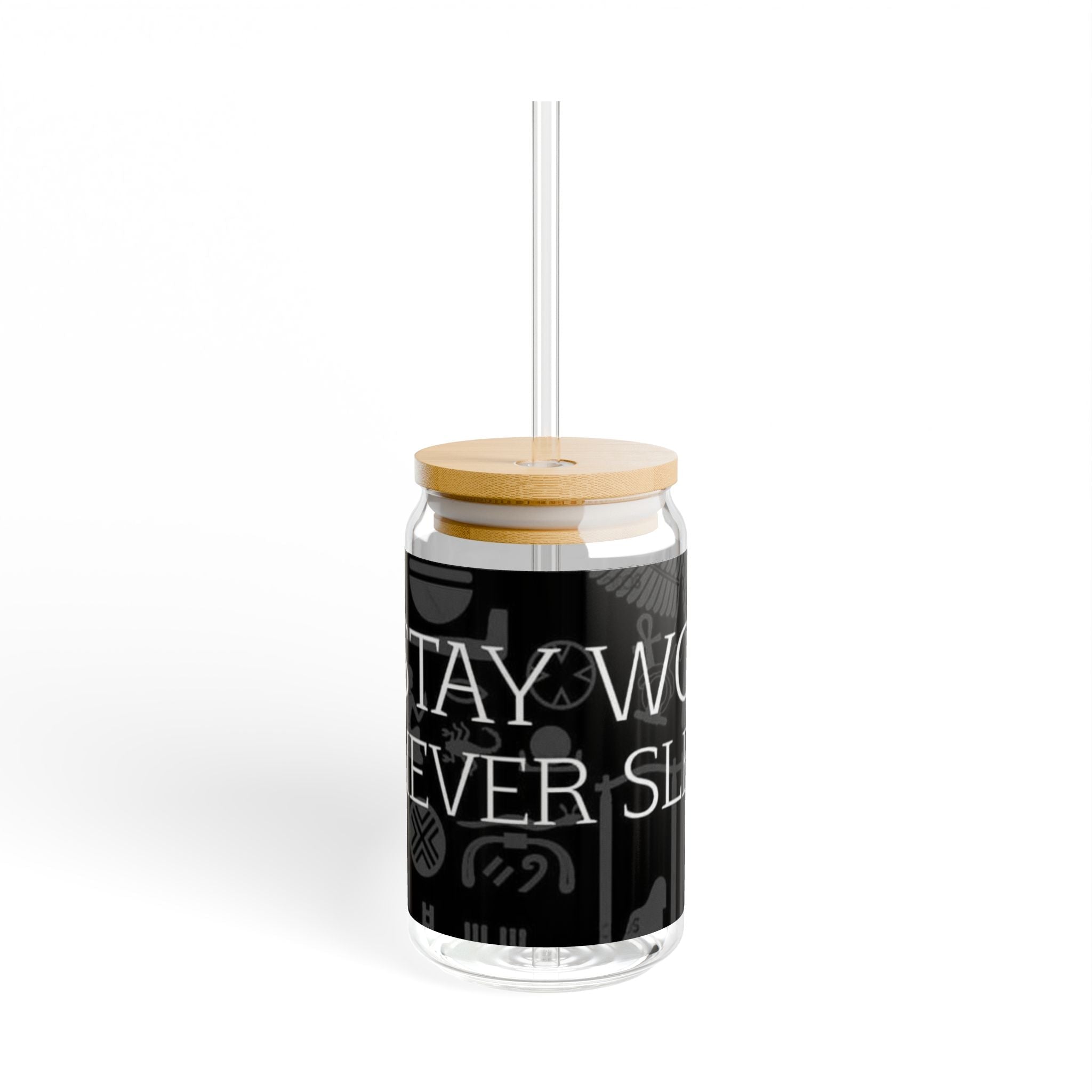 Stay Wild Sipper Glass, 16oz | Glass Straw Lifestyle Drinkware, Eco-friendly Party Mug, Unique Gift for Nature Lovers Printify