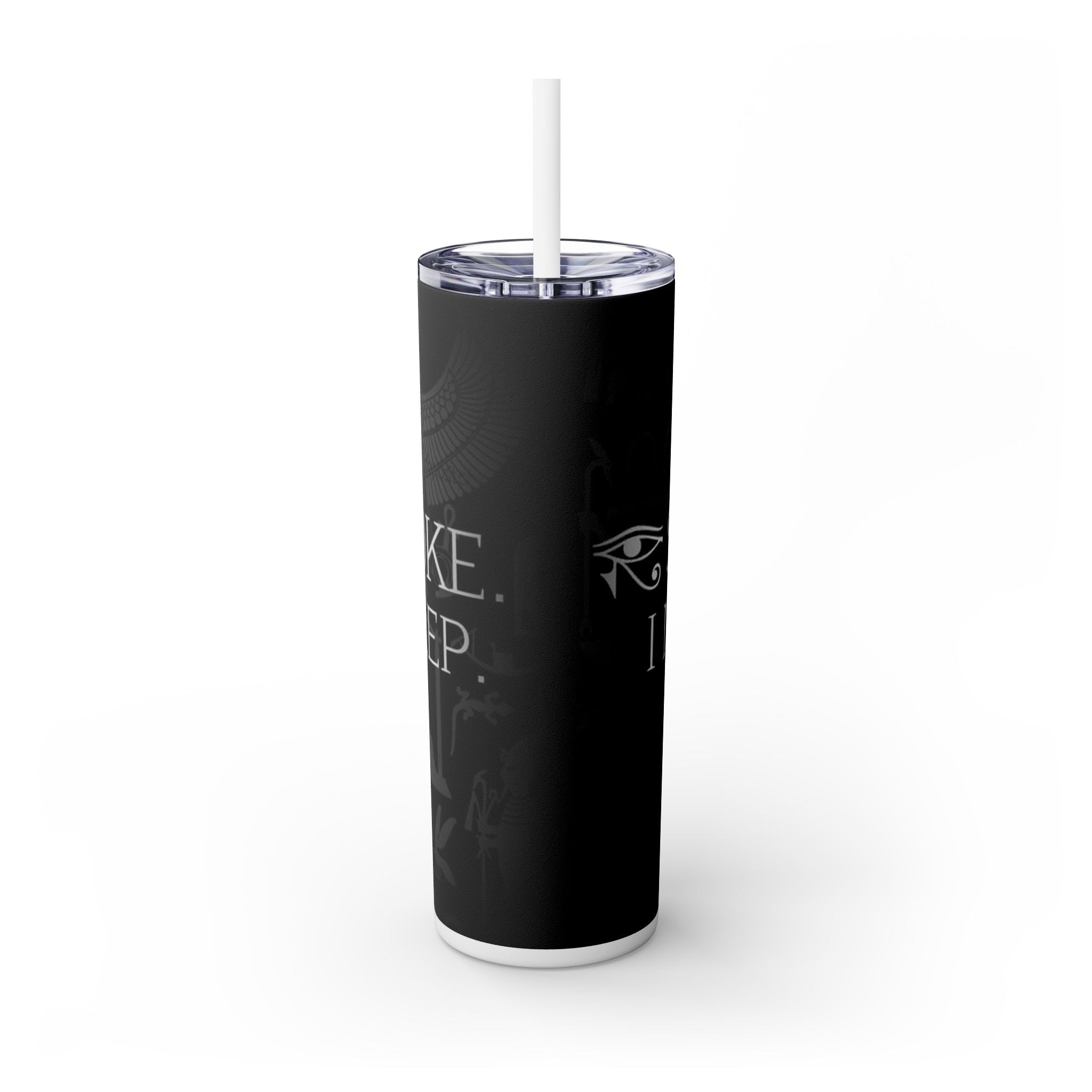 Stay Woke Skinny Tumbler - Motivational Drinkware, 20oz Travel Cup, Perfect for Gifts, Self-Care, Gym, Coffee Lovers Printify
