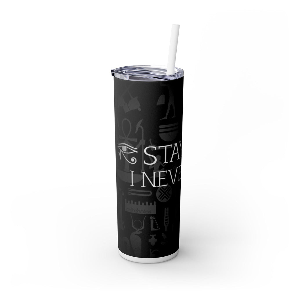 Stay Woke Skinny Tumbler - Motivational Drinkware, 20oz Travel Cup, Perfect for Gifts, Self-Care, Gym, Coffee Lovers Printify