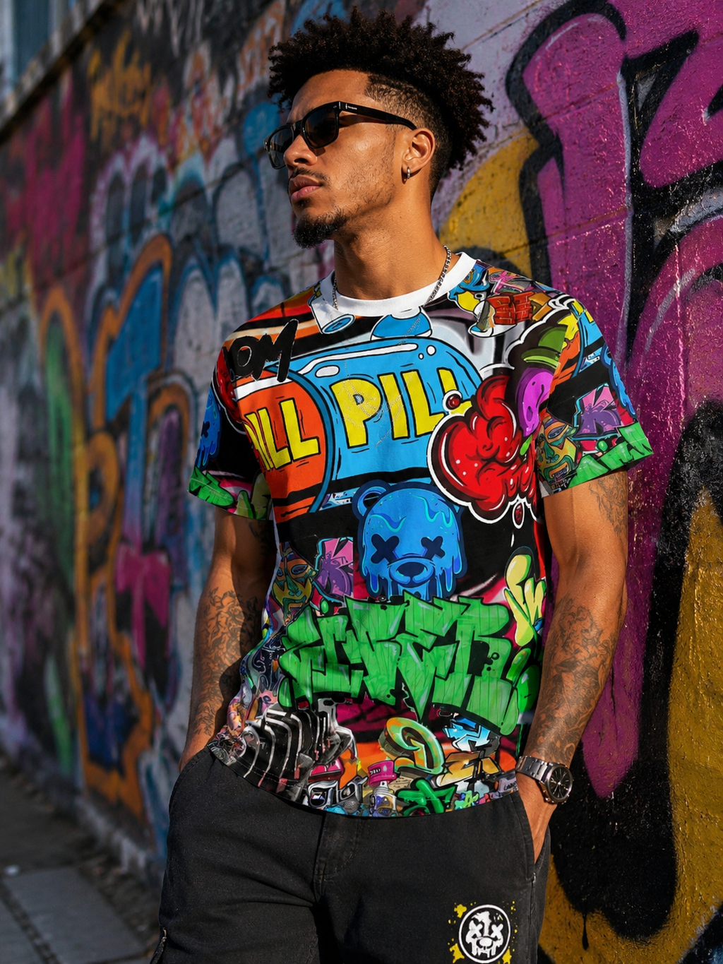 Street Chaos Graffiti AOP Tee
