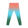 Sunset Gradient Leggings — Coral to Teal Ombre Women's Leggings Printify