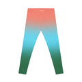 Sunset Gradient Leggings — Coral to Teal Ombre Women's Leggings Printify