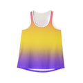 Sunset Gradient Women's Tank Top — Yellow to Purple Ombre All-Over Print Printify