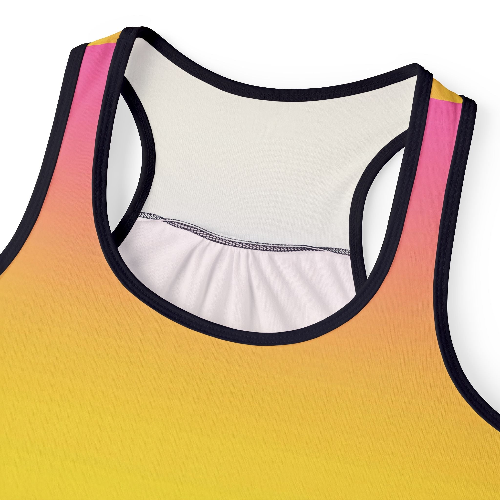 Sunset Gradient Women's Tank Top — Yellow to Purple Ombre All-Over Print Printify