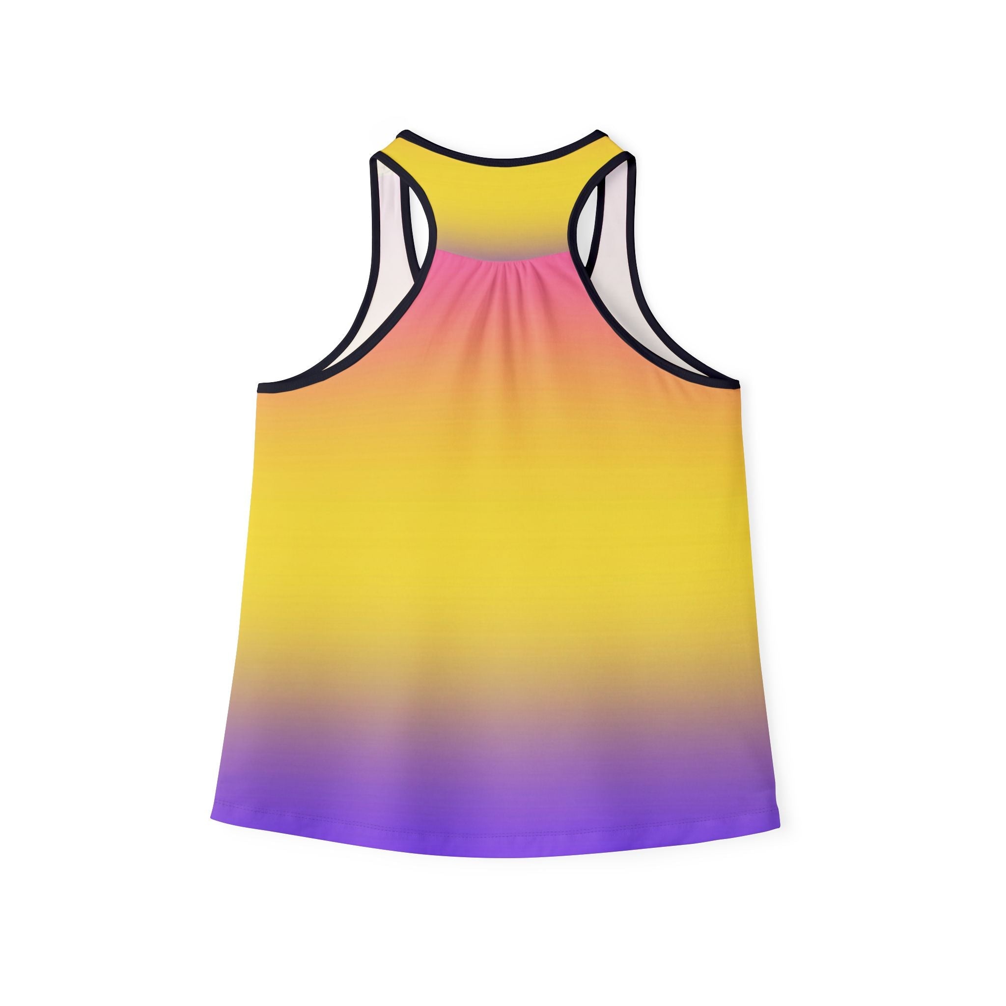 Sunset Gradient Women's Tank Top — Yellow to Purple Ombre All-Over Print Printify