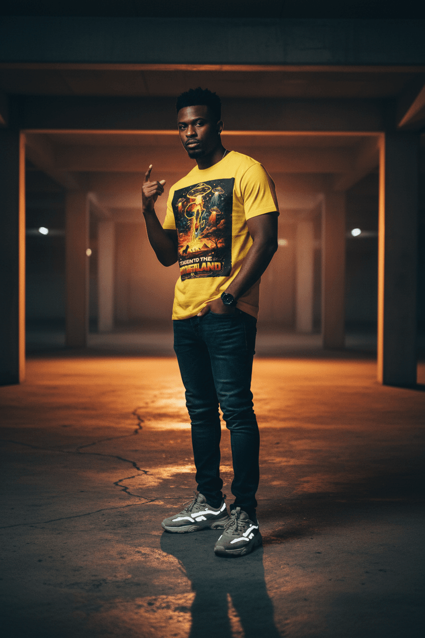 Yellow Tee - Male - Parking Garage