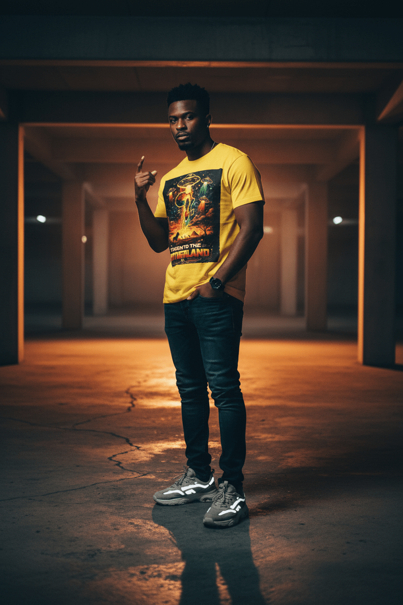 Yellow Tee - Male - Parking Garage