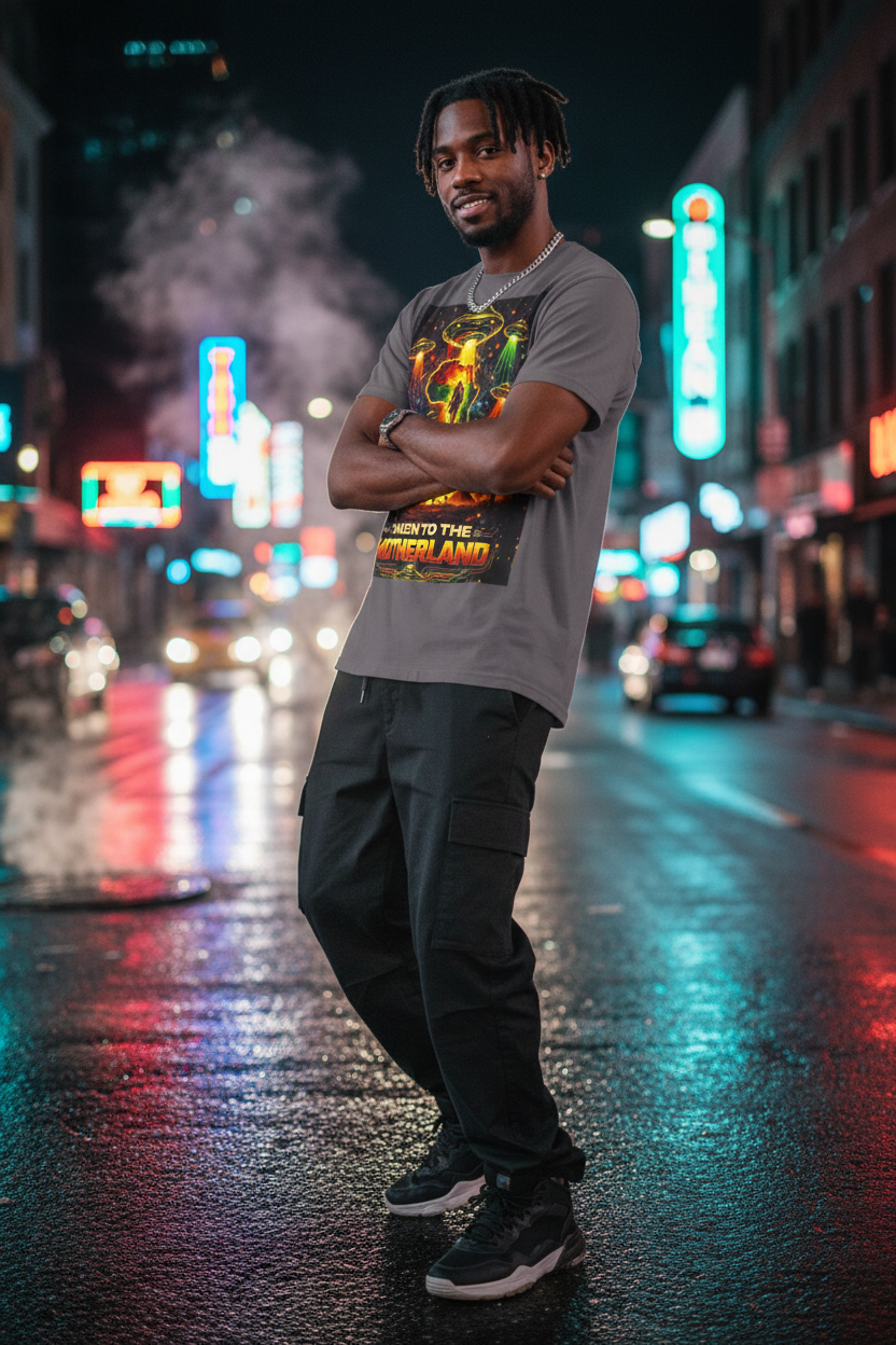 Red Tee - Male - City Street at Night