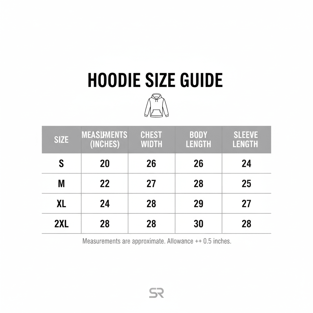 Hoodie Size Chart