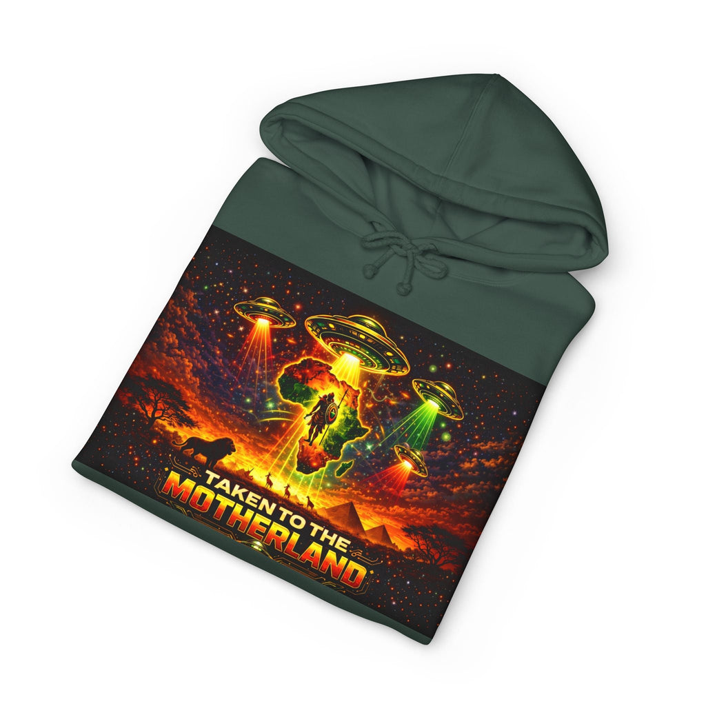 Taken to the Motherland Hoodie — Afro-Cosmic Alien Abduction Streetwear Printify