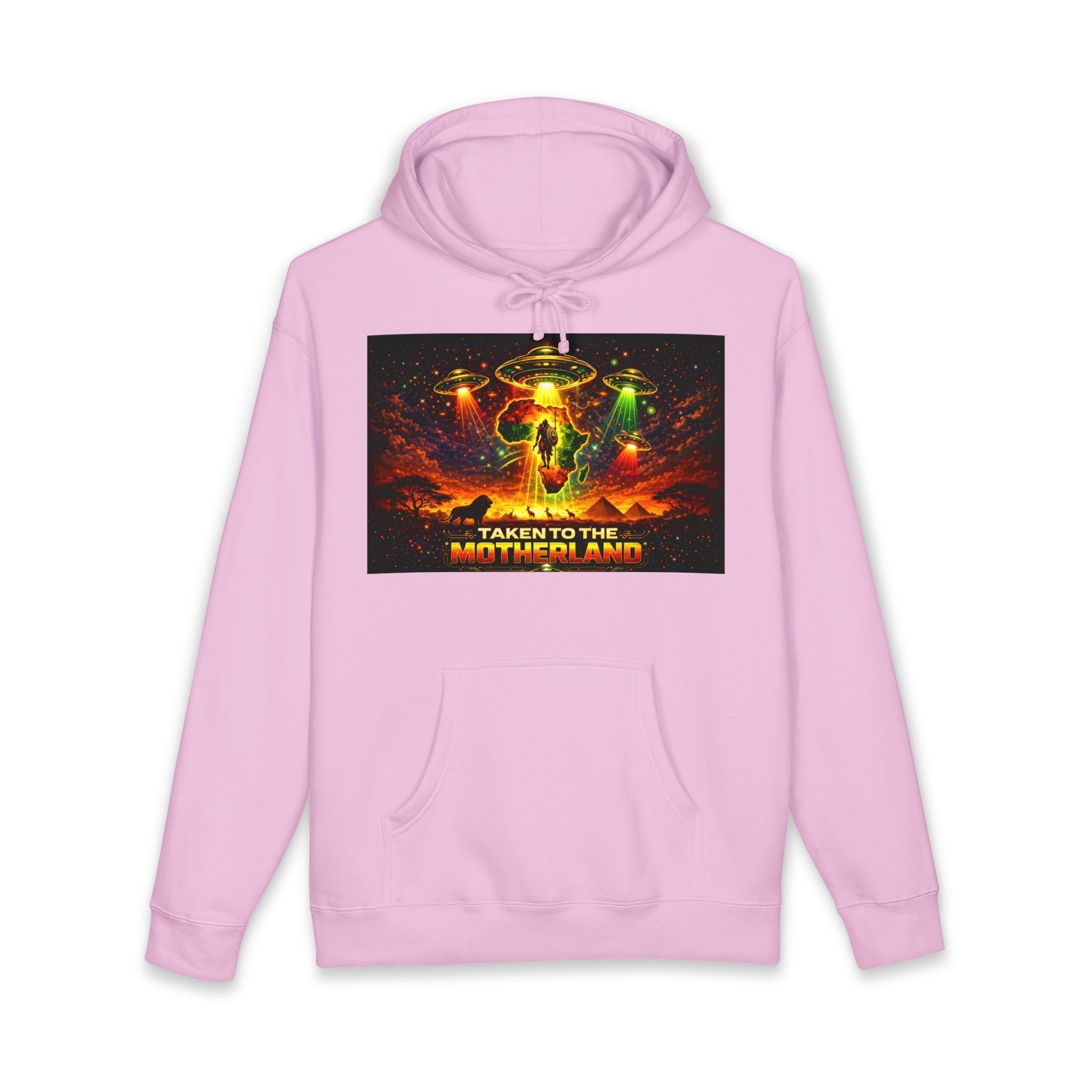 Taken to the Motherland Hoodie — Afro-Cosmic Alien Abduction Streetwear Printify