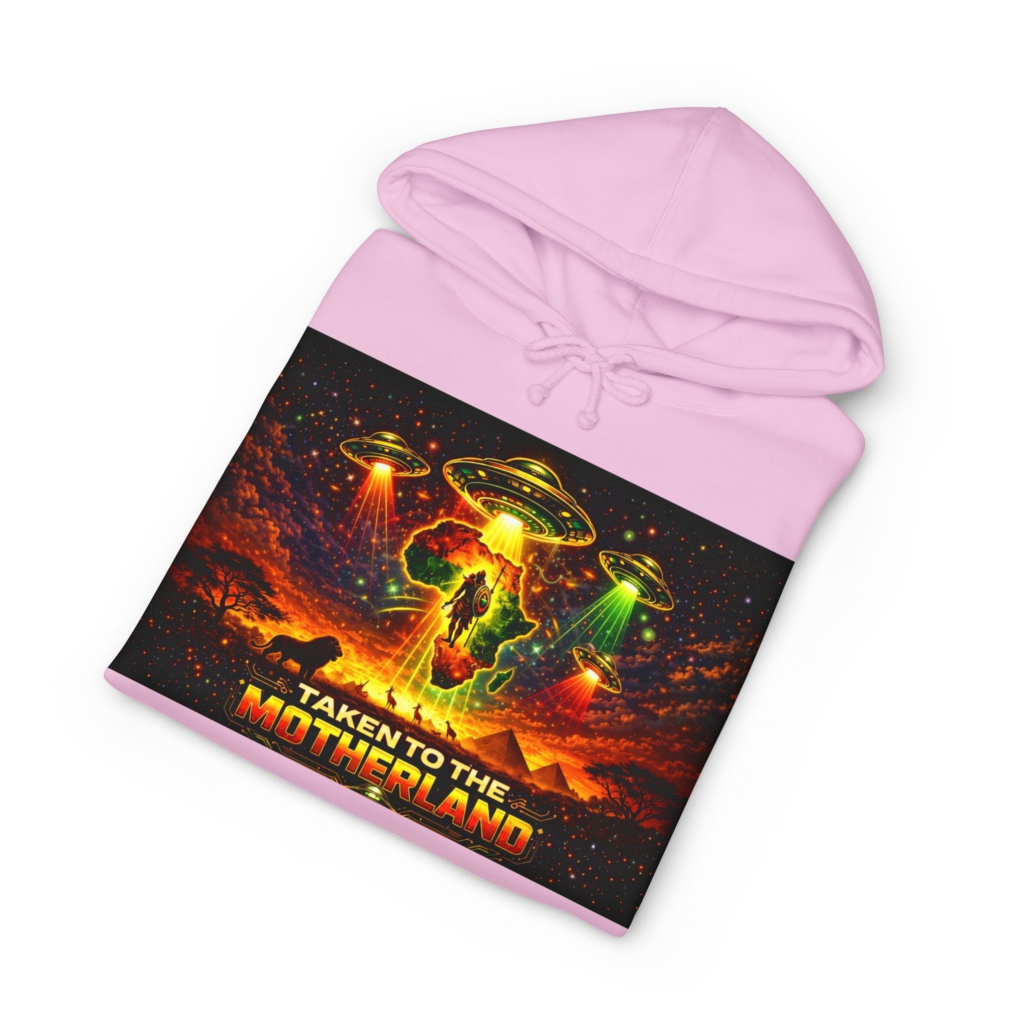 Taken to the Motherland Hoodie — Afro-Cosmic Alien Abduction Streetwear Printify