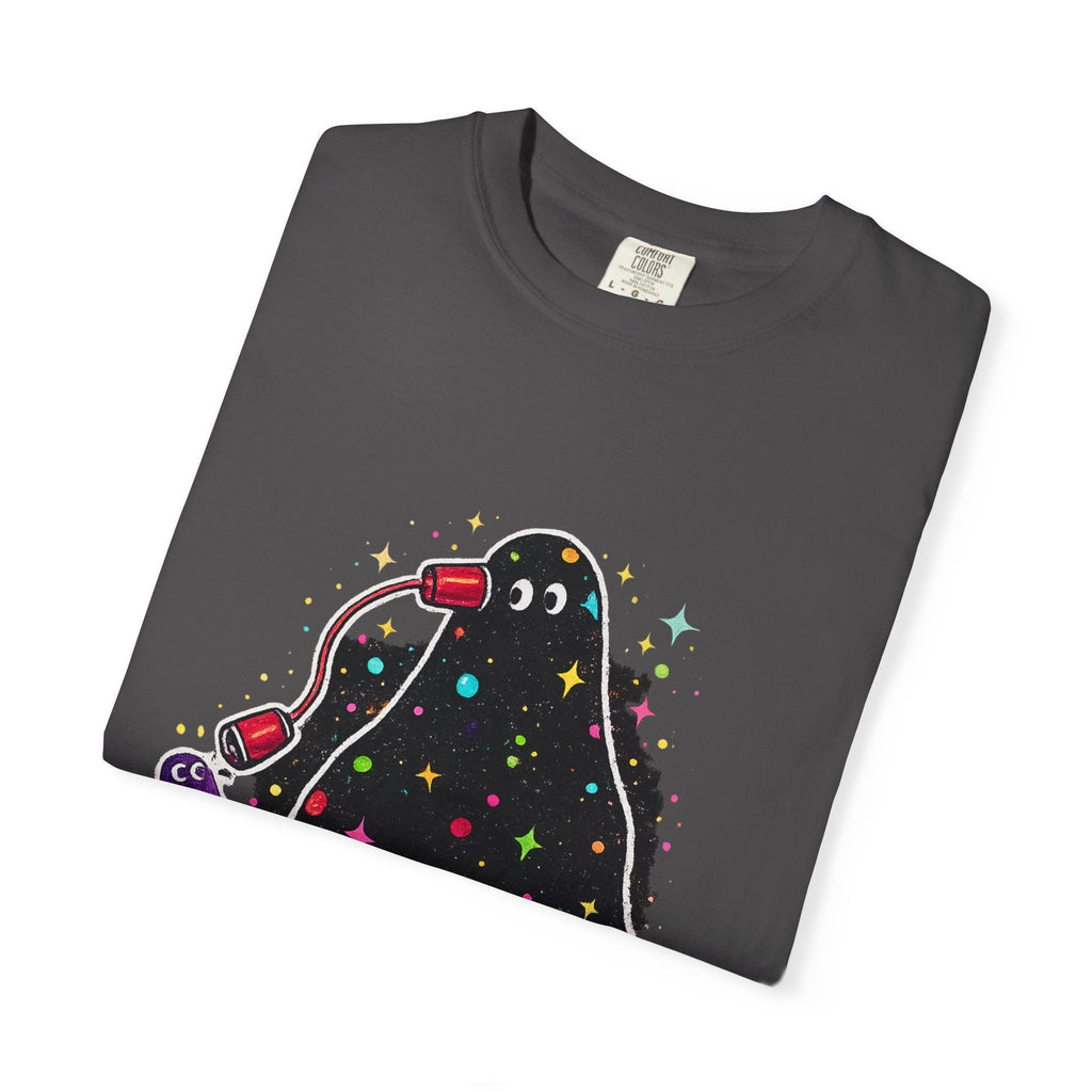 The Universe Is Listening T-Shirt — Cute Cosmic Phone Graphic Tee Printify