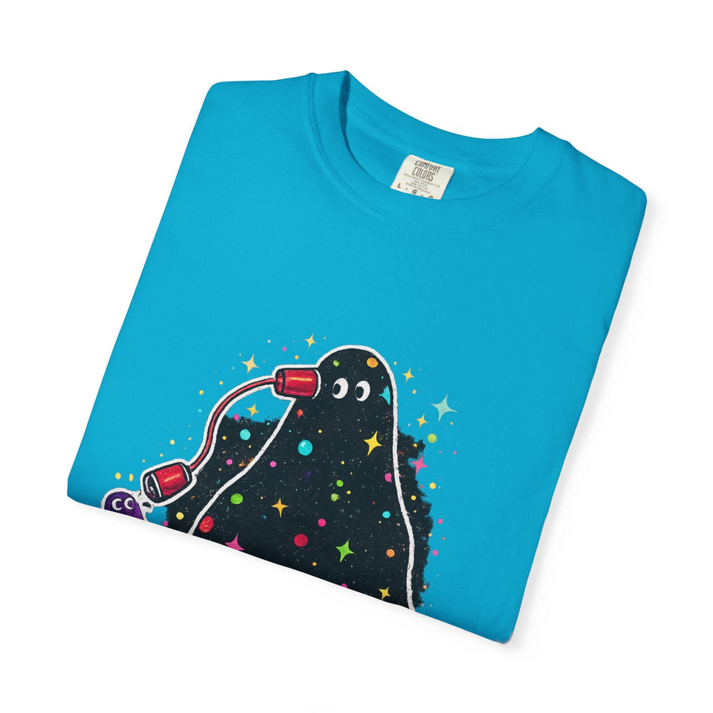 The Universe Is Listening T-Shirt — Cute Cosmic Phone Graphic Tee Printify