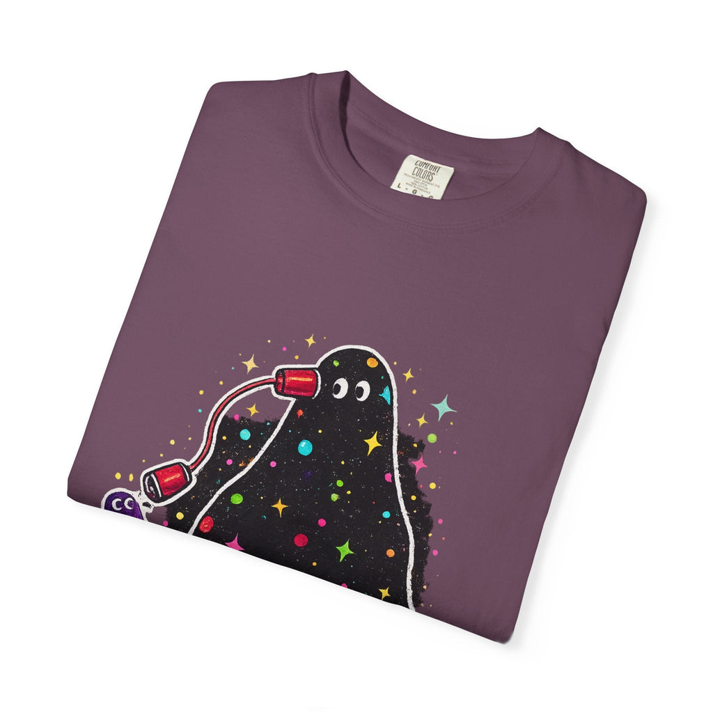 The Universe Is Listening T-Shirt — Cute Cosmic Phone Graphic Tee Printify