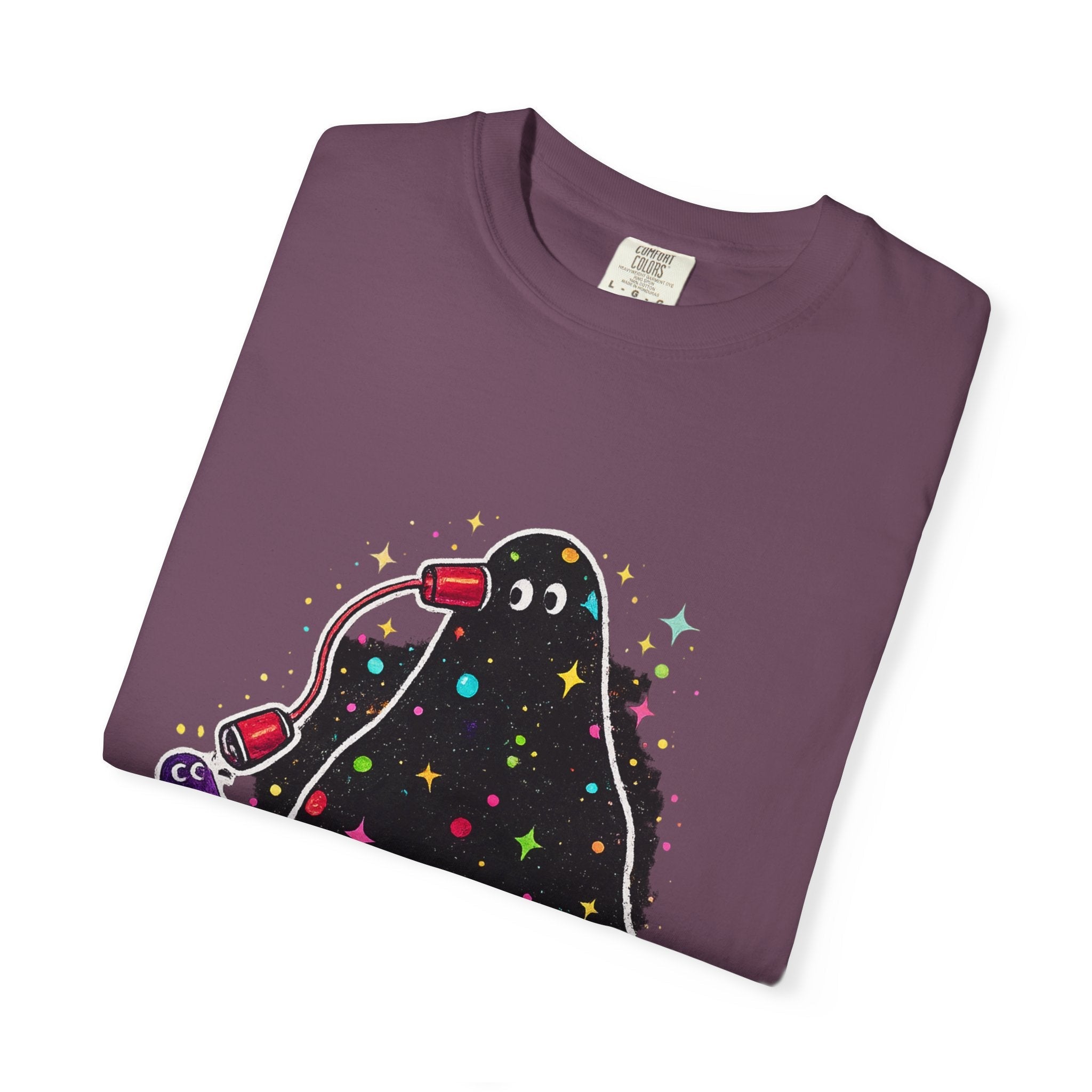 The Universe Is Listening T-Shirt — Cute Cosmic Phone Graphic Tee Printify