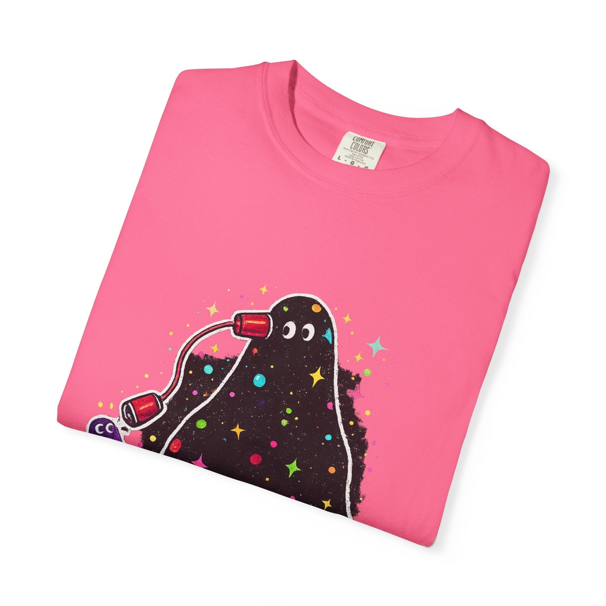 The Universe Is Listening T-Shirt — Cute Cosmic Phone Graphic Tee Printify