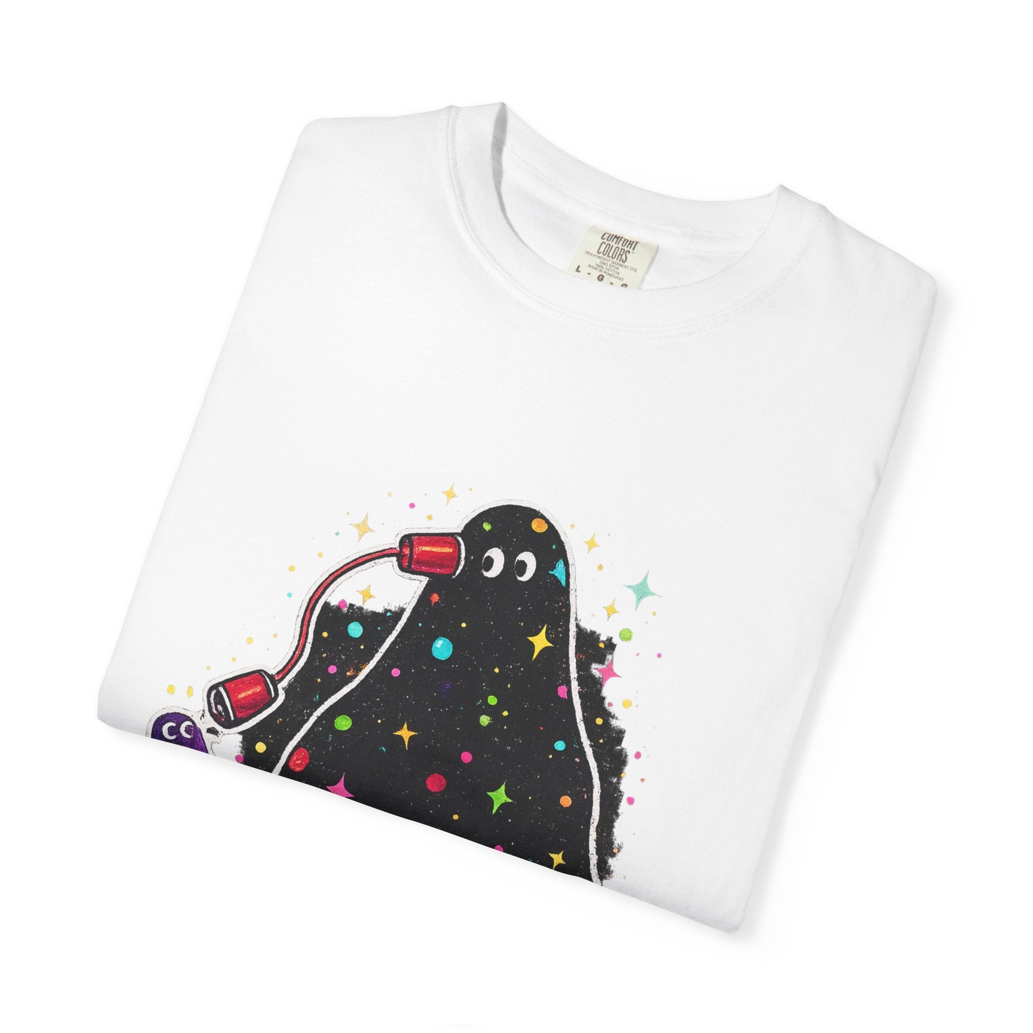 The Universe Is Listening T-Shirt — Cute Cosmic Phone Graphic Tee Printify