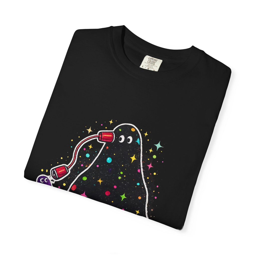 The Universe Is Listening T-Shirt — Cute Cosmic Phone Graphic Tee Printify