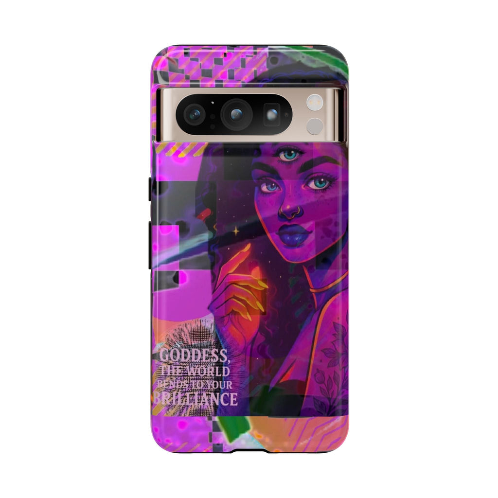 Third-Eye Goddess Phone Case — Neon Psychic Art iPhone Cover