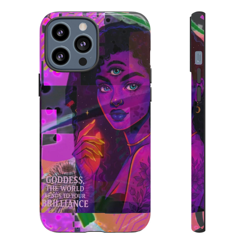 Third-Eye Goddess Phone Case — Neon Psychic Art iPhone Cover