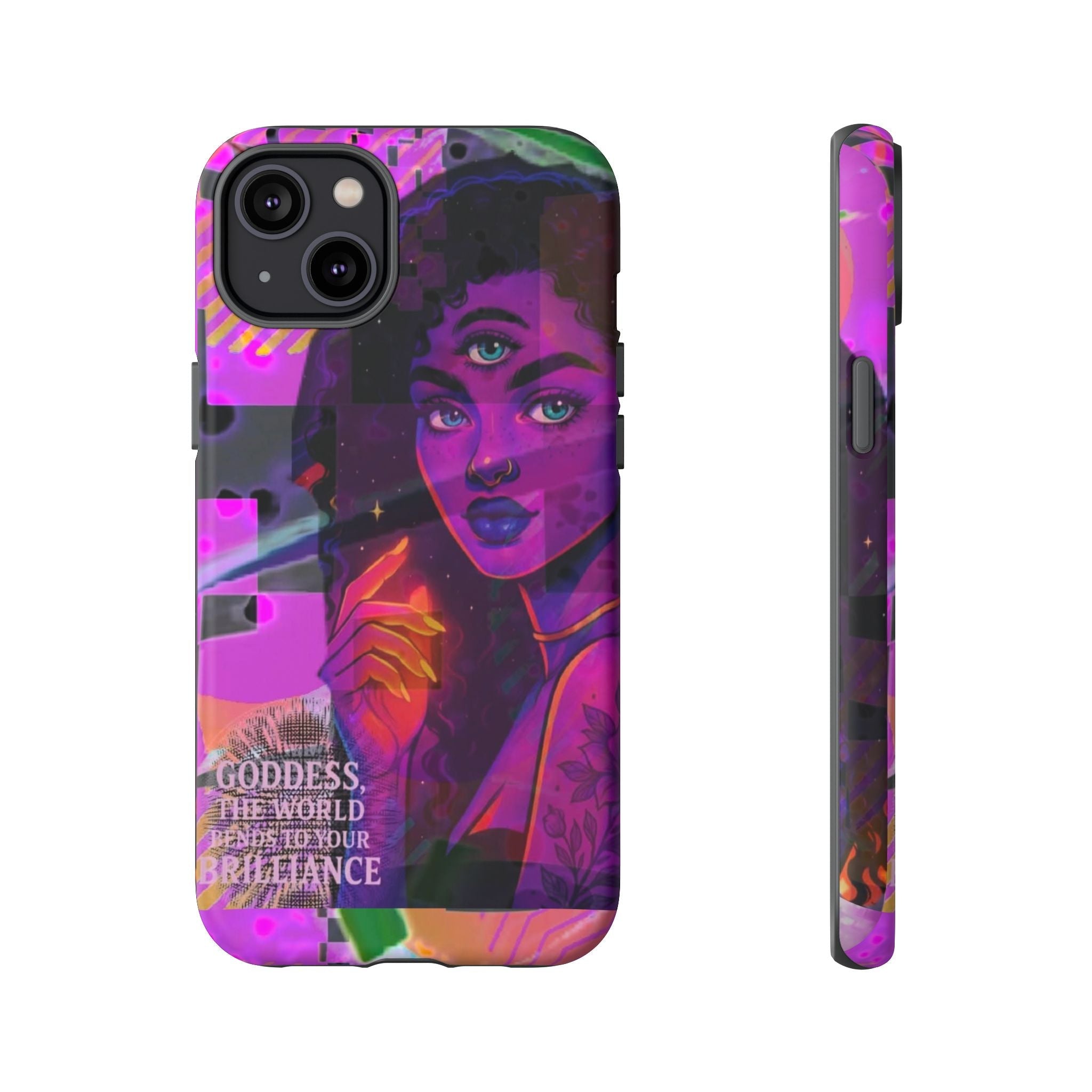 Third-Eye Goddess Phone Case — Neon Psychic Art iPhone Cover