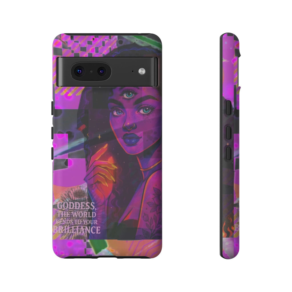 Third-Eye Goddess Phone Case — Neon Psychic Art iPhone Cover