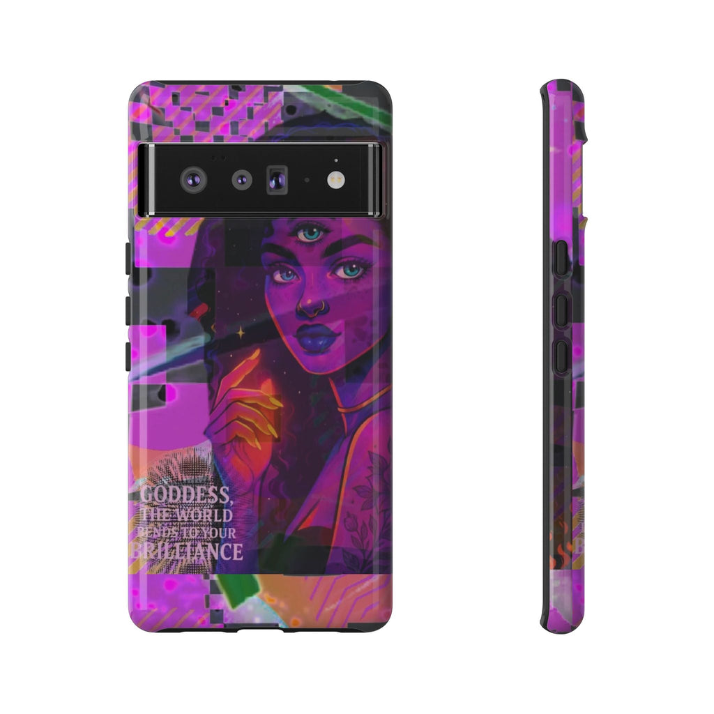 Third-Eye Goddess Phone Case — Neon Psychic Art iPhone Cover