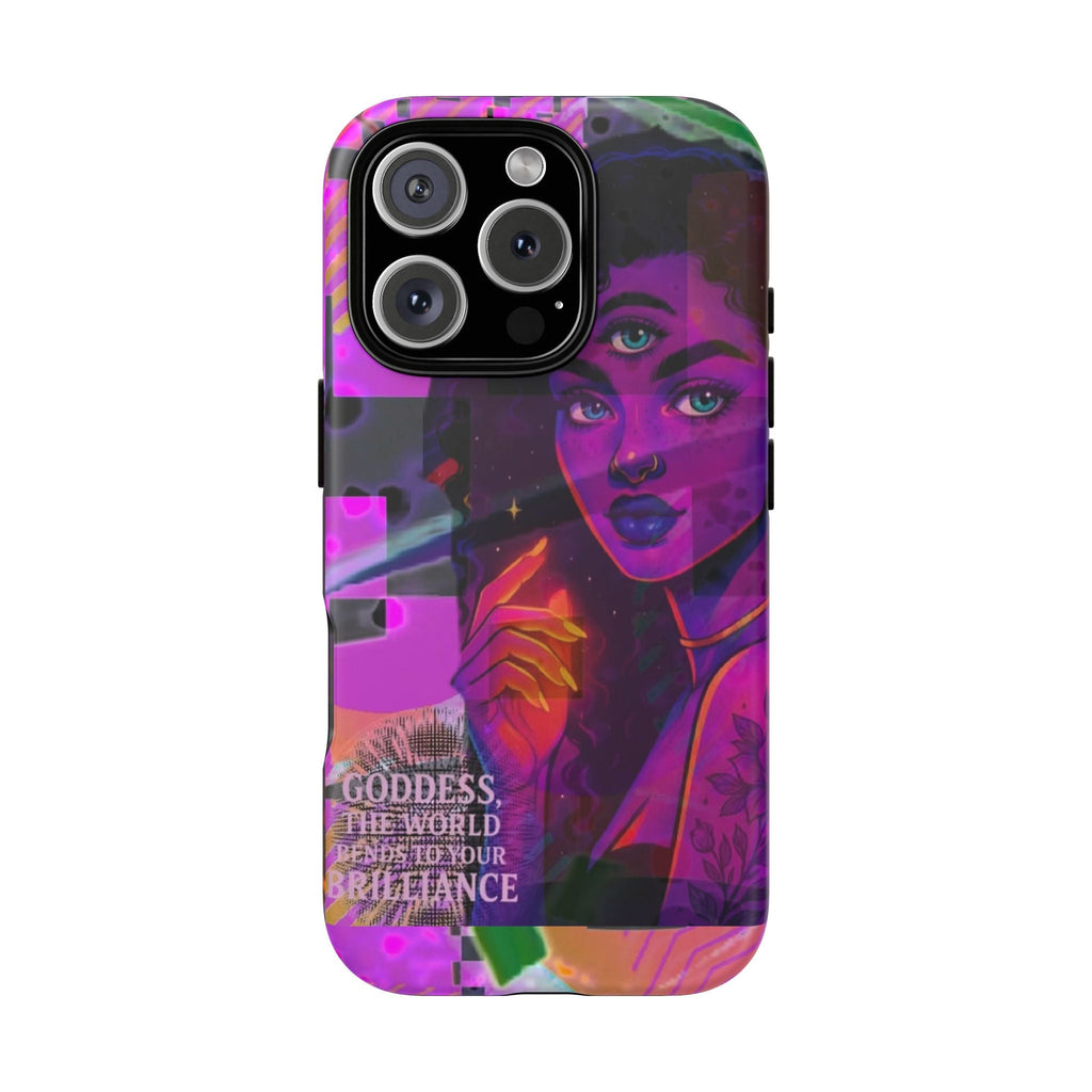 Third-Eye Goddess Phone Case — Neon Psychic Art iPhone Cover