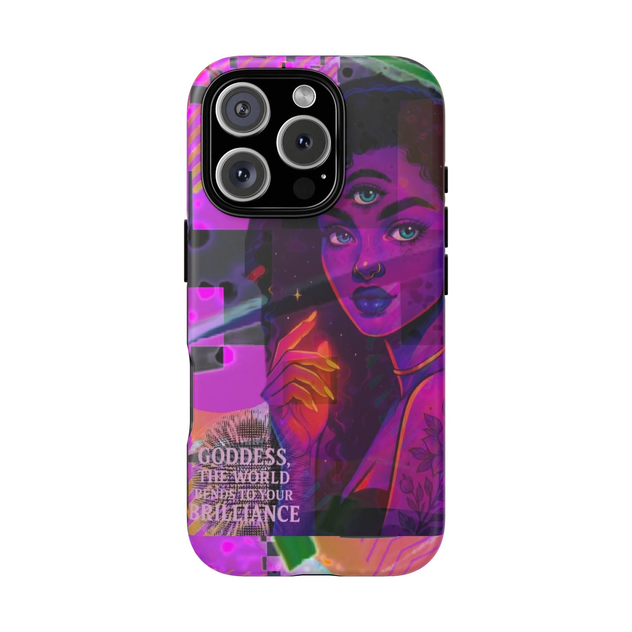 Third-Eye Goddess Phone Case — Neon Psychic Art iPhone Cover