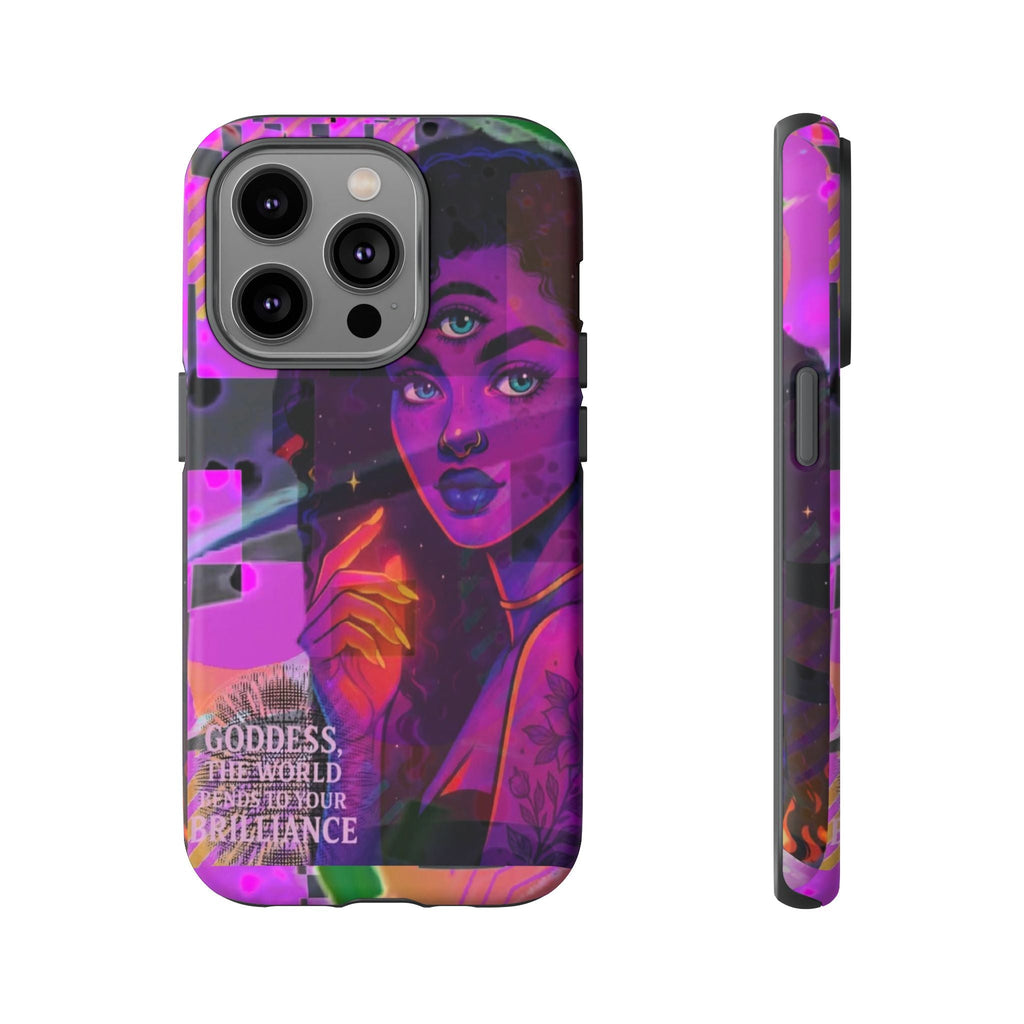 Third-Eye Goddess Phone Case — Neon Psychic Art iPhone Cover