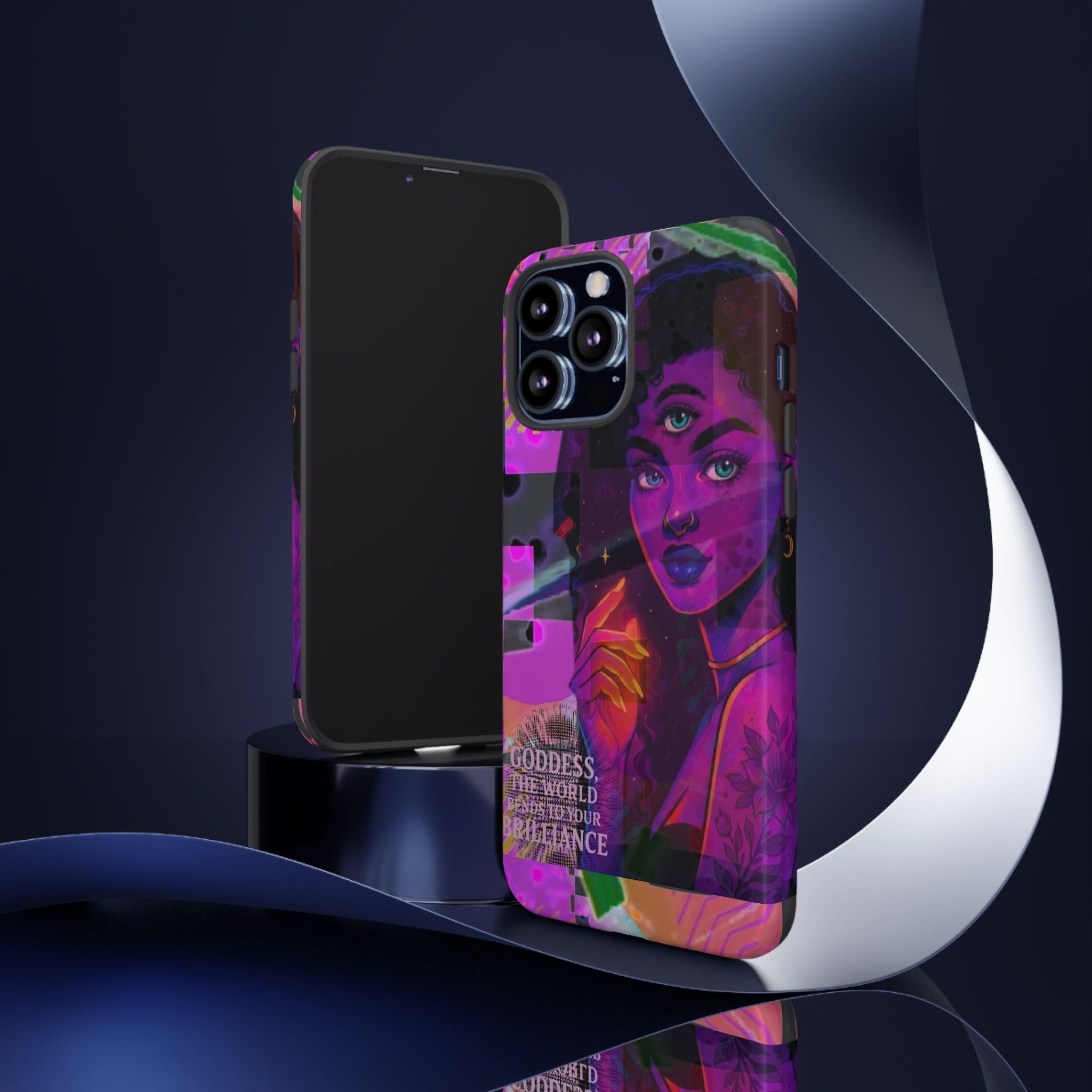 Third-Eye Goddess Phone Case — Neon Psychic Art iPhone Cover