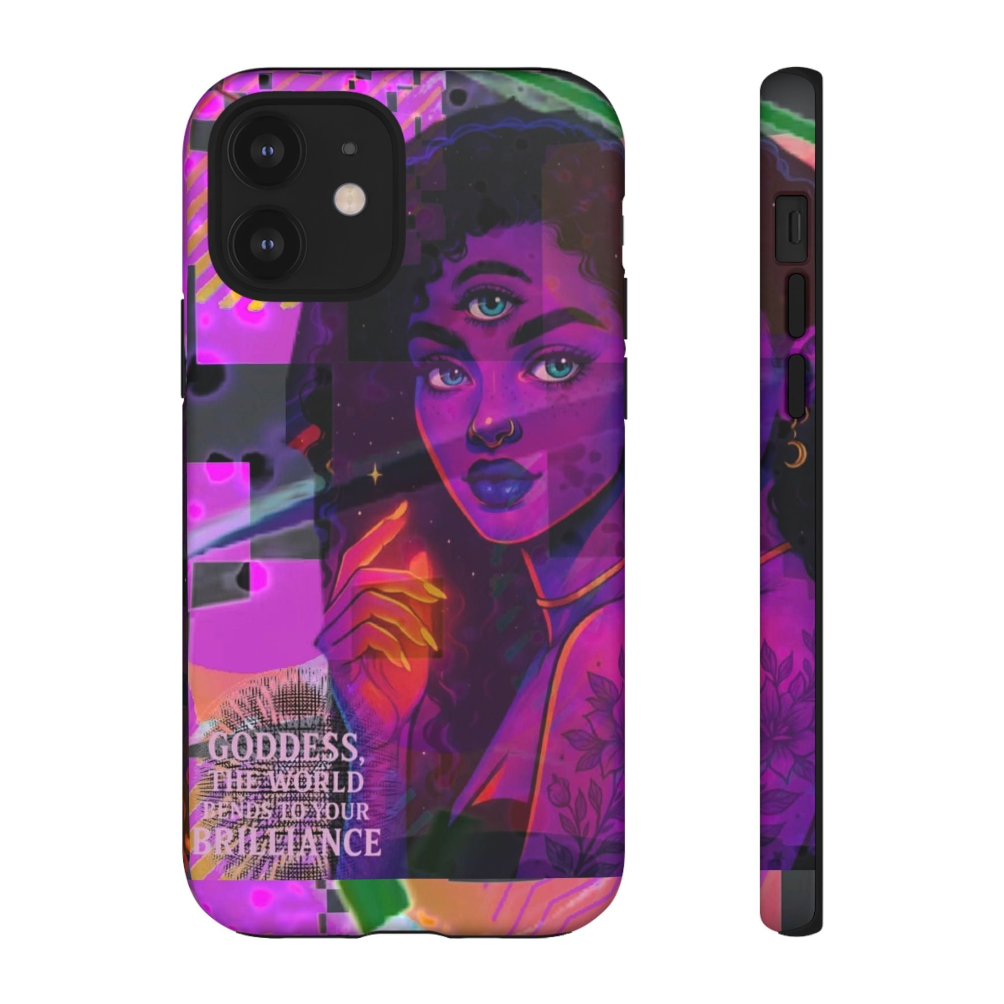 Third-Eye Goddess Phone Case — Neon Psychic Art iPhone Cover