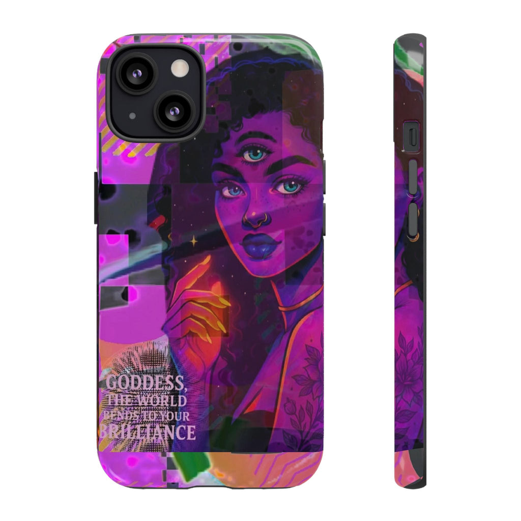 Third-Eye Goddess Phone Case — Neon Psychic Art iPhone Cover