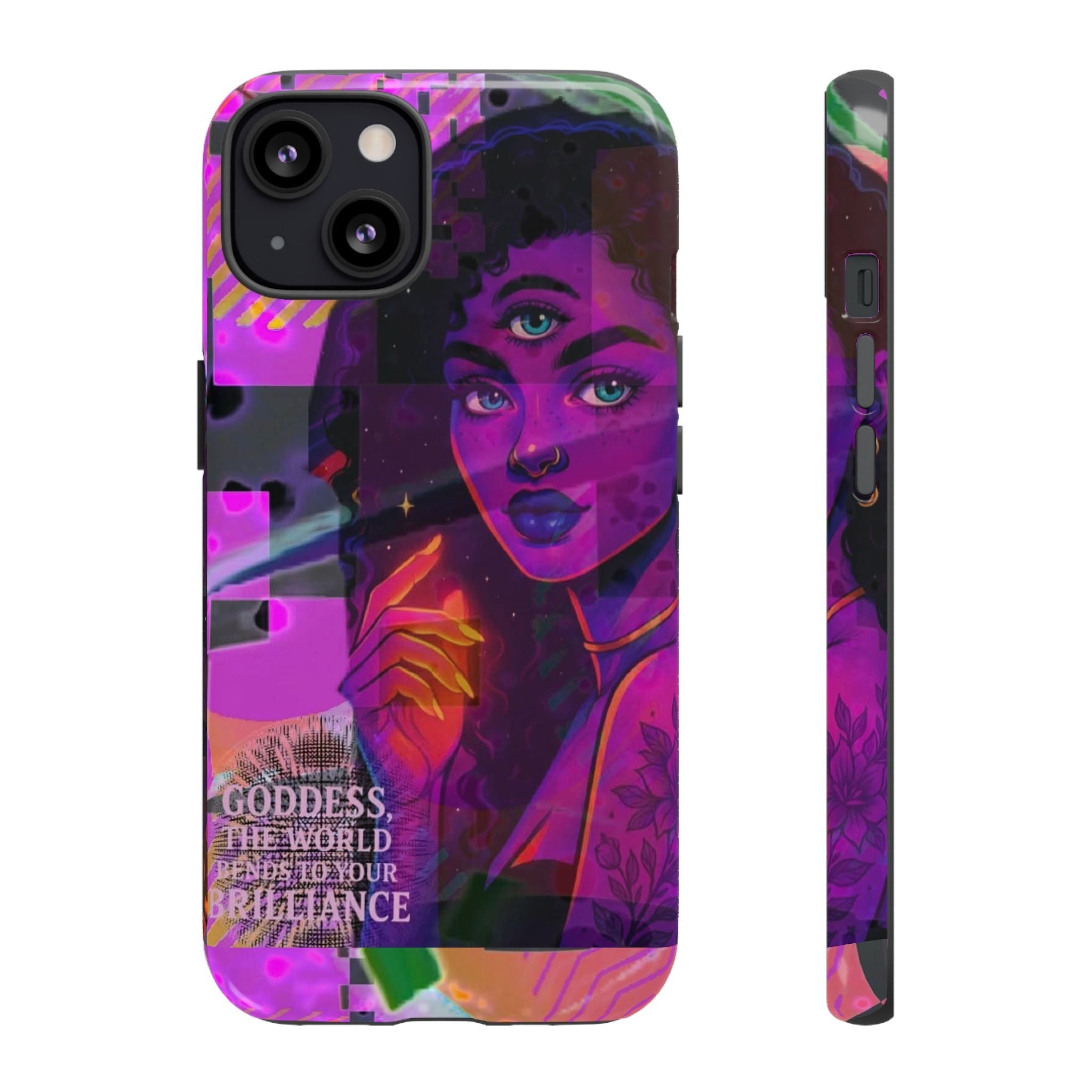 Third-Eye Goddess Phone Case — Neon Psychic Art iPhone Cover