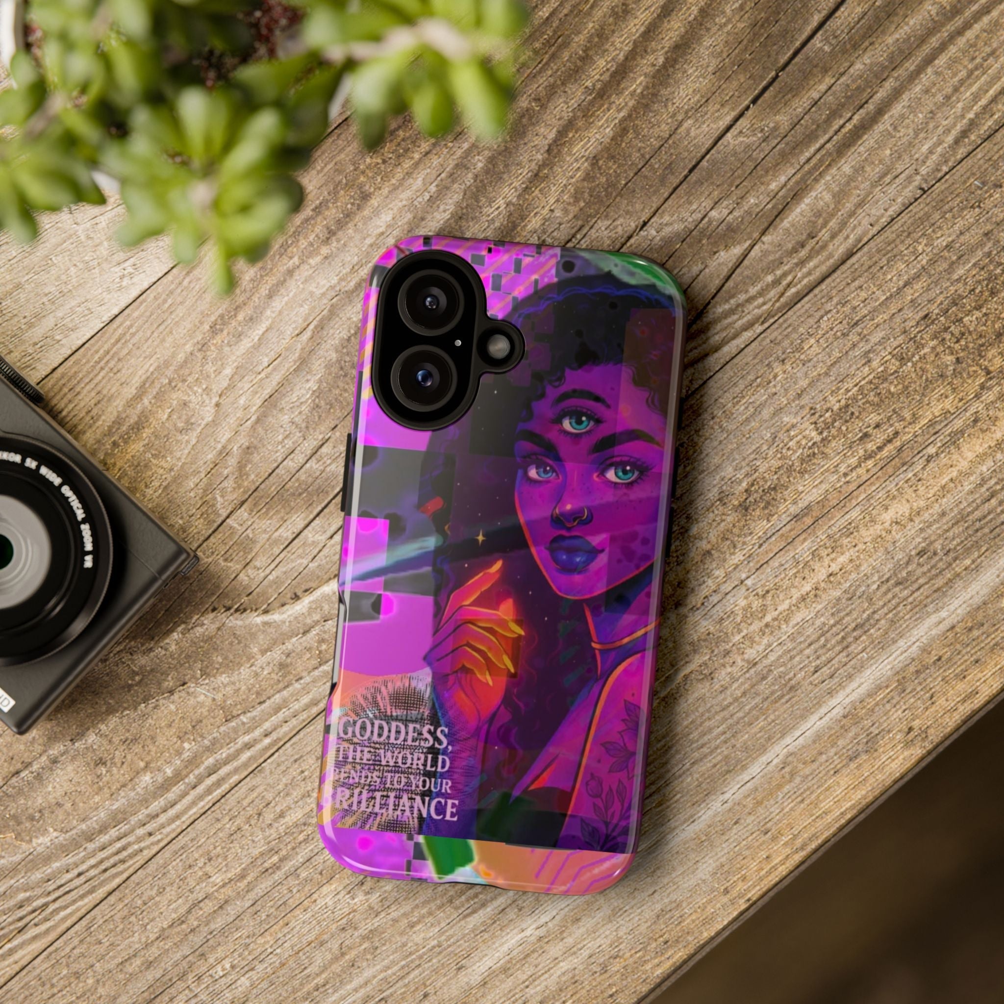 Third-Eye Goddess Phone Case — Neon Psychic Art iPhone Cover