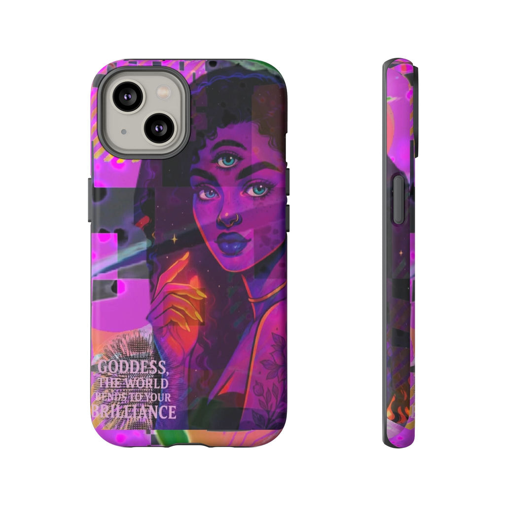 Third-Eye Goddess Phone Case — Neon Psychic Art iPhone Cover