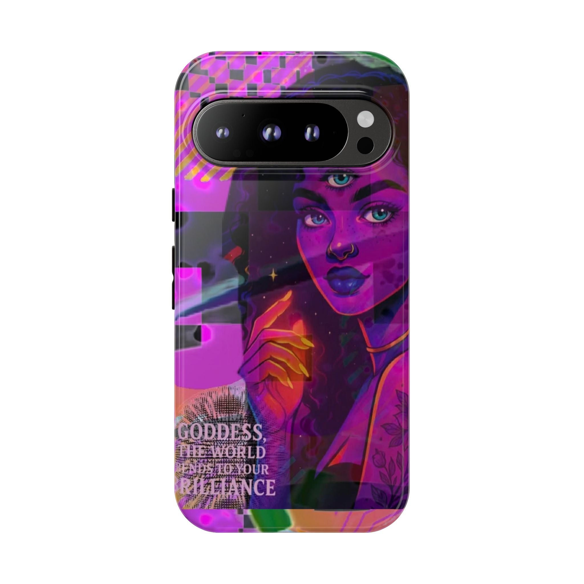 Third-Eye Goddess Phone Case — Neon Psychic Art iPhone Cover