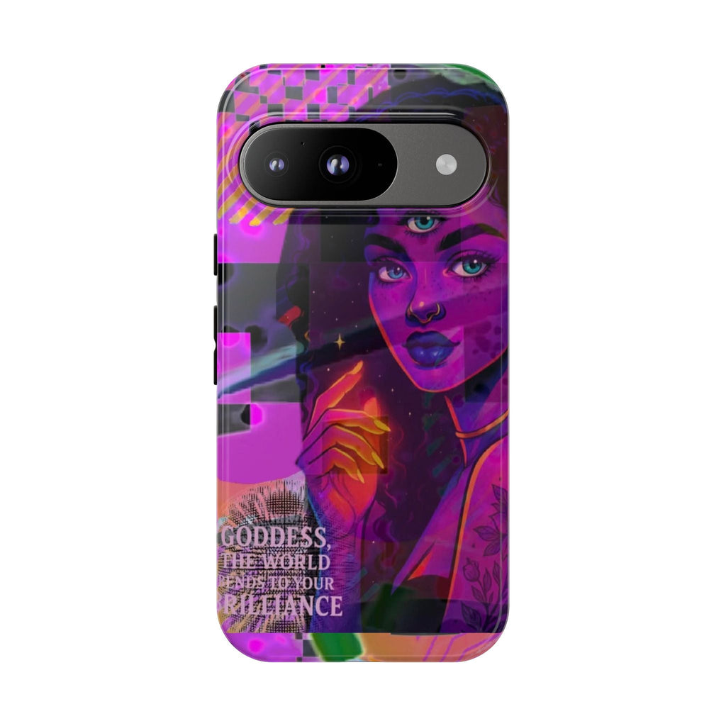 Third-Eye Goddess Phone Case — Neon Psychic Art iPhone Cover