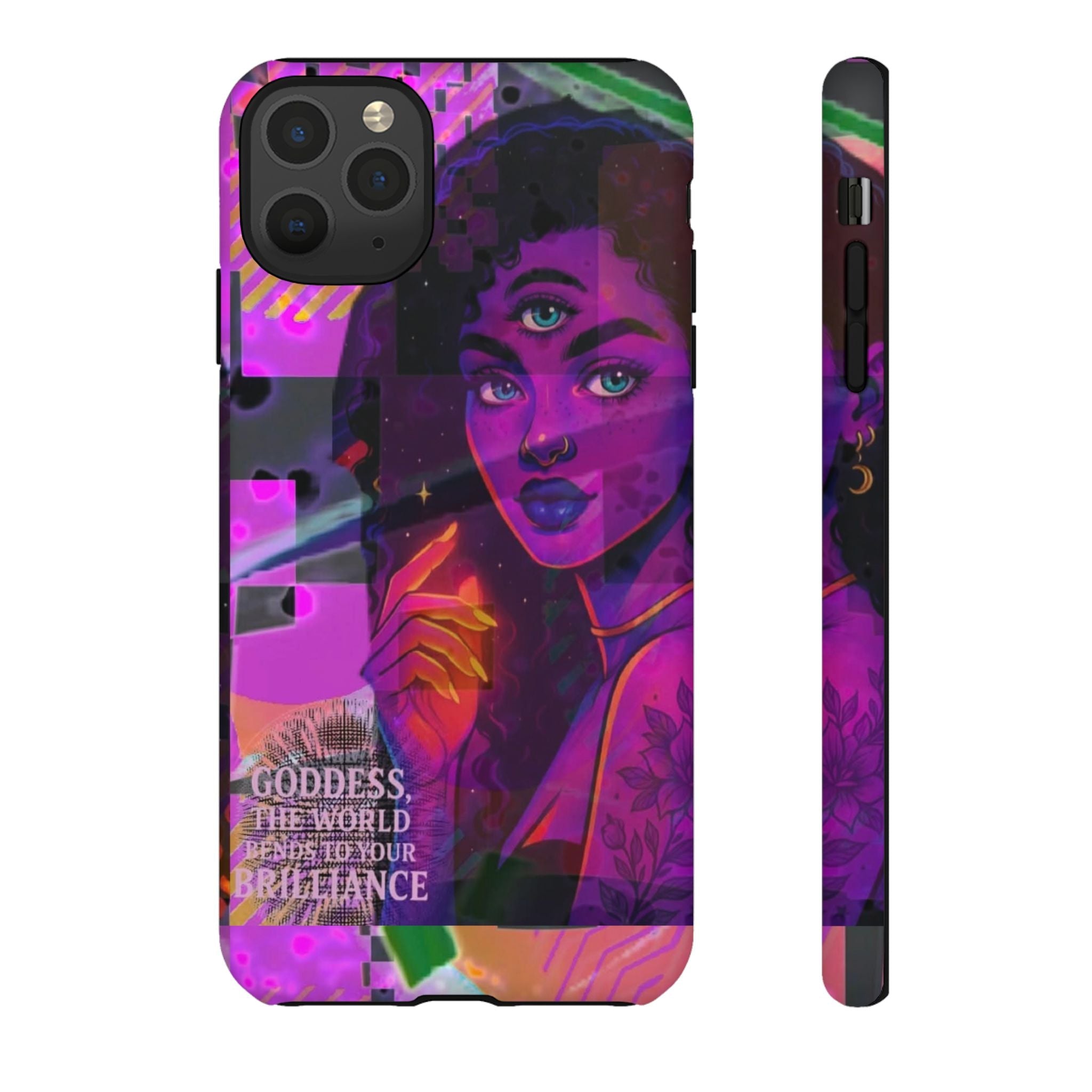 Third-Eye Goddess Phone Case — Neon Psychic Art iPhone Cover