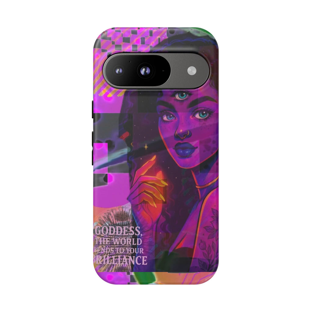 Third-Eye Goddess Phone Case — Neon Psychic Art iPhone Cover