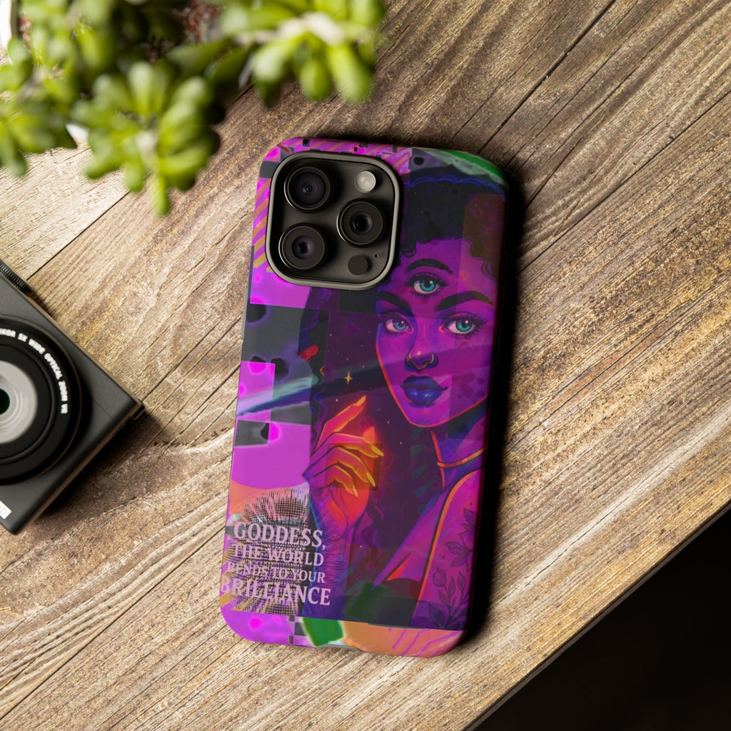 Third-Eye Goddess Phone Case — Neon Psychic Art iPhone Cover