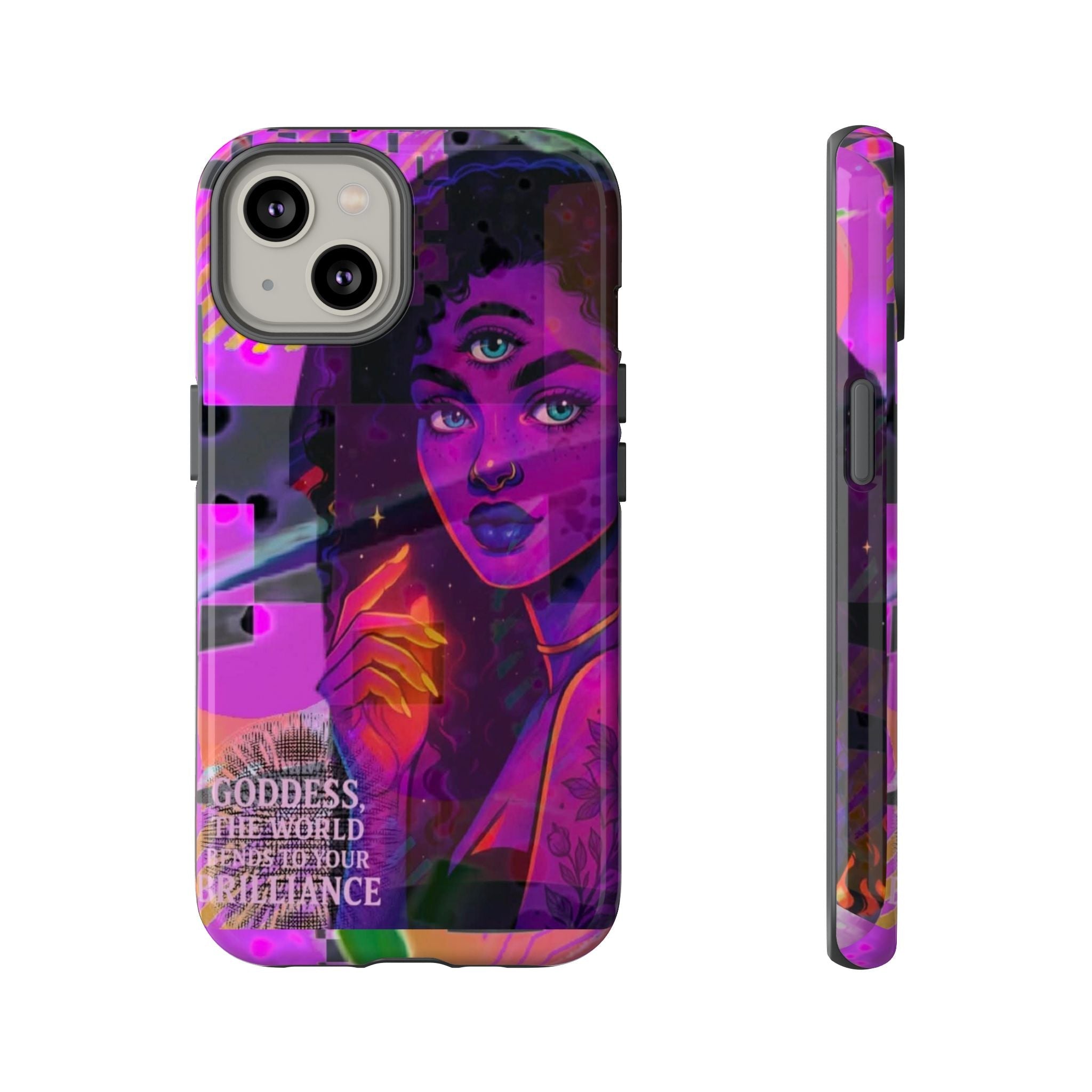 Third-Eye Goddess Phone Case — Neon Psychic Art iPhone Cover