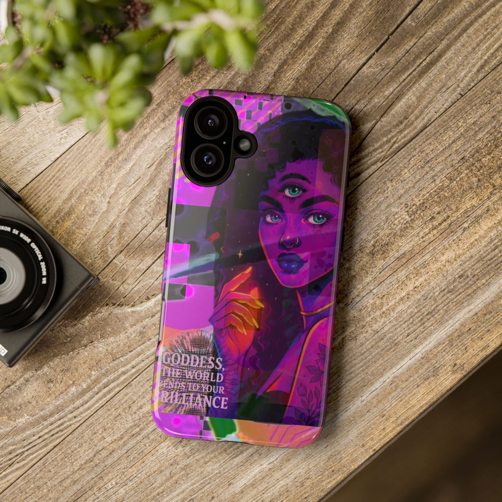 Third-Eye Goddess Phone Case — Neon Psychic Art iPhone Cover