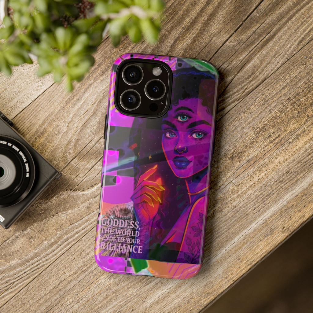 Third-Eye Goddess Phone Case — Neon Psychic Art iPhone Cover