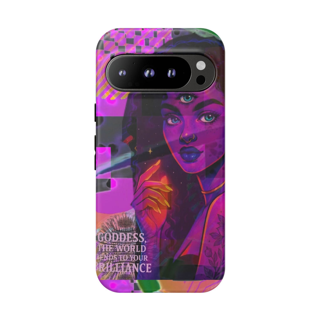 Third-Eye Goddess Phone Case — Neon Psychic Art iPhone Cover