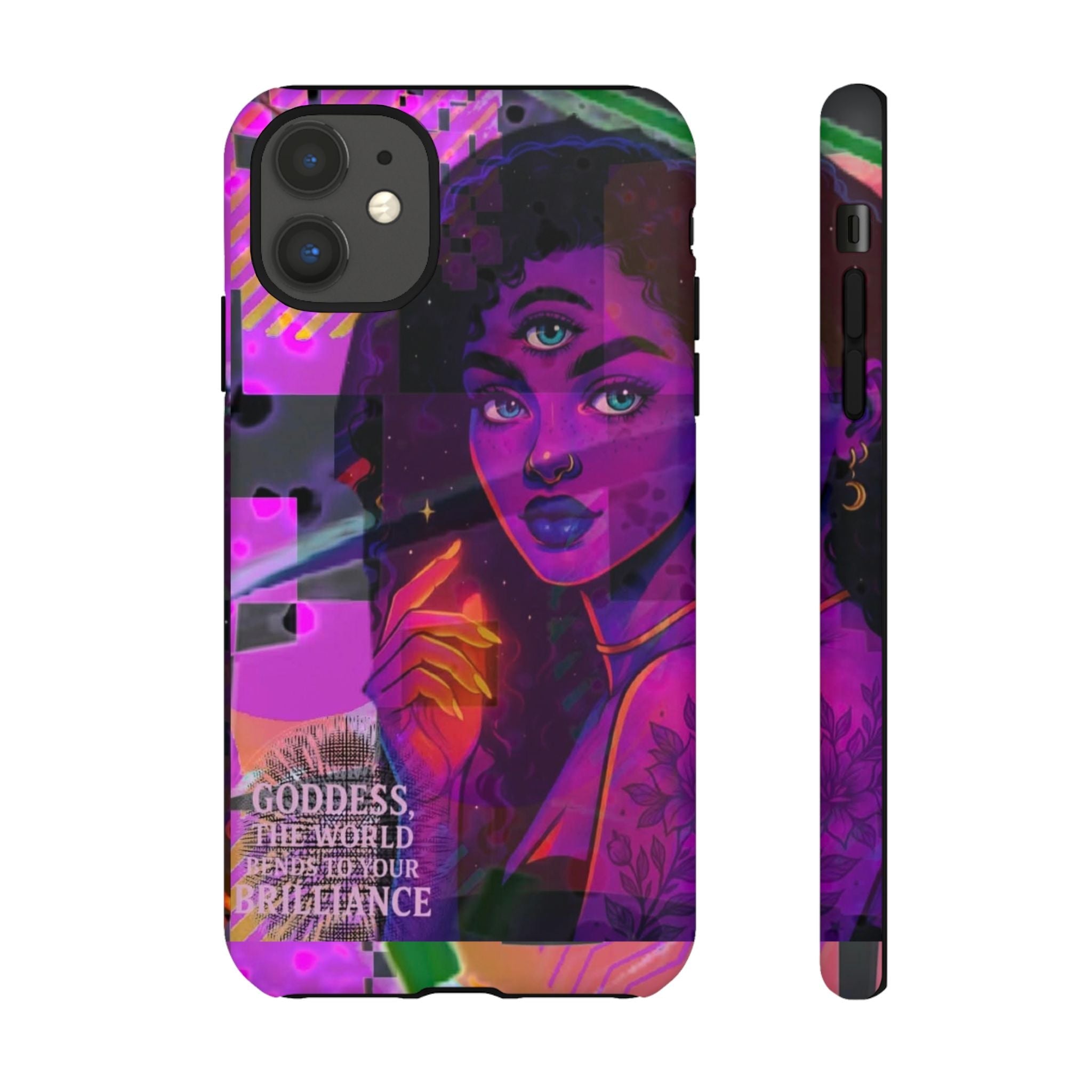 Third-Eye Goddess Phone Case — Neon Psychic Art iPhone Cover