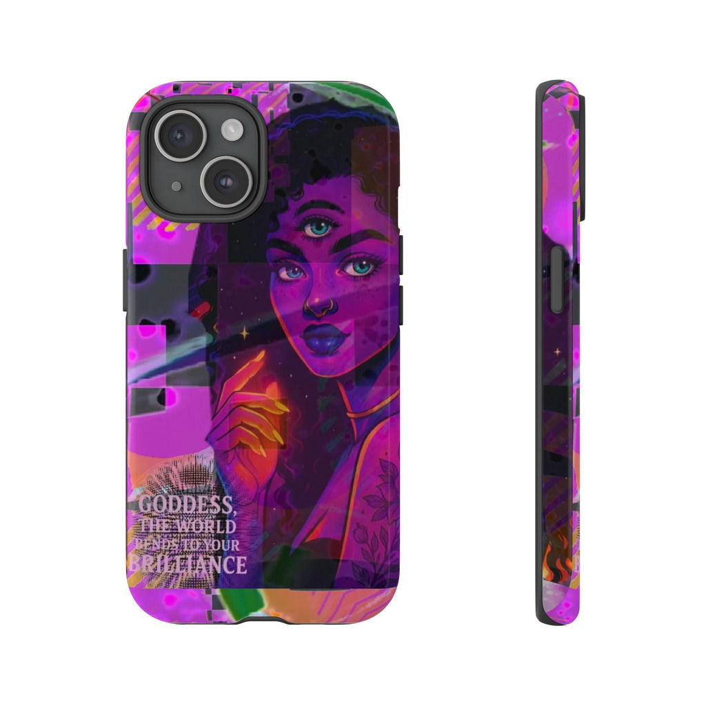 Third-Eye Goddess Phone Case — Neon Psychic Art iPhone Cover