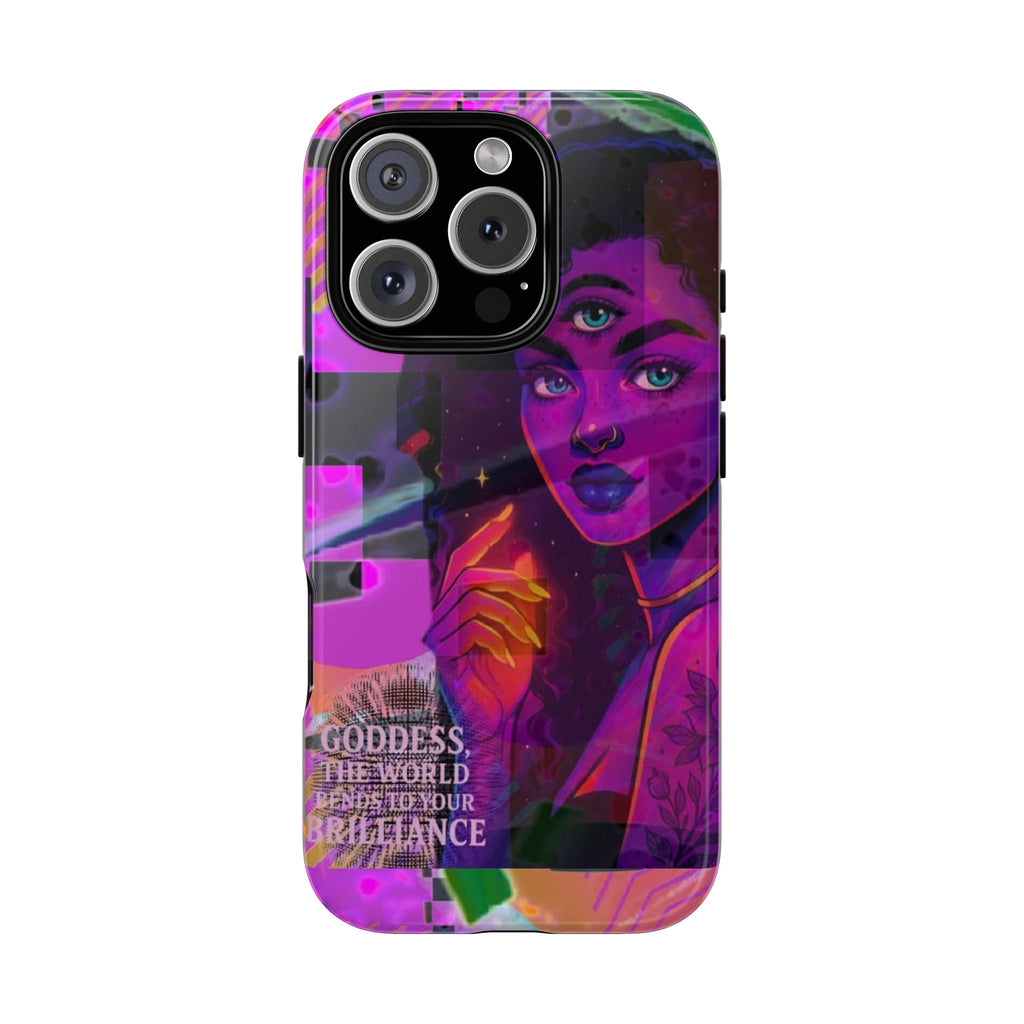 Third-Eye Goddess Phone Case — Neon Psychic Art iPhone Cover