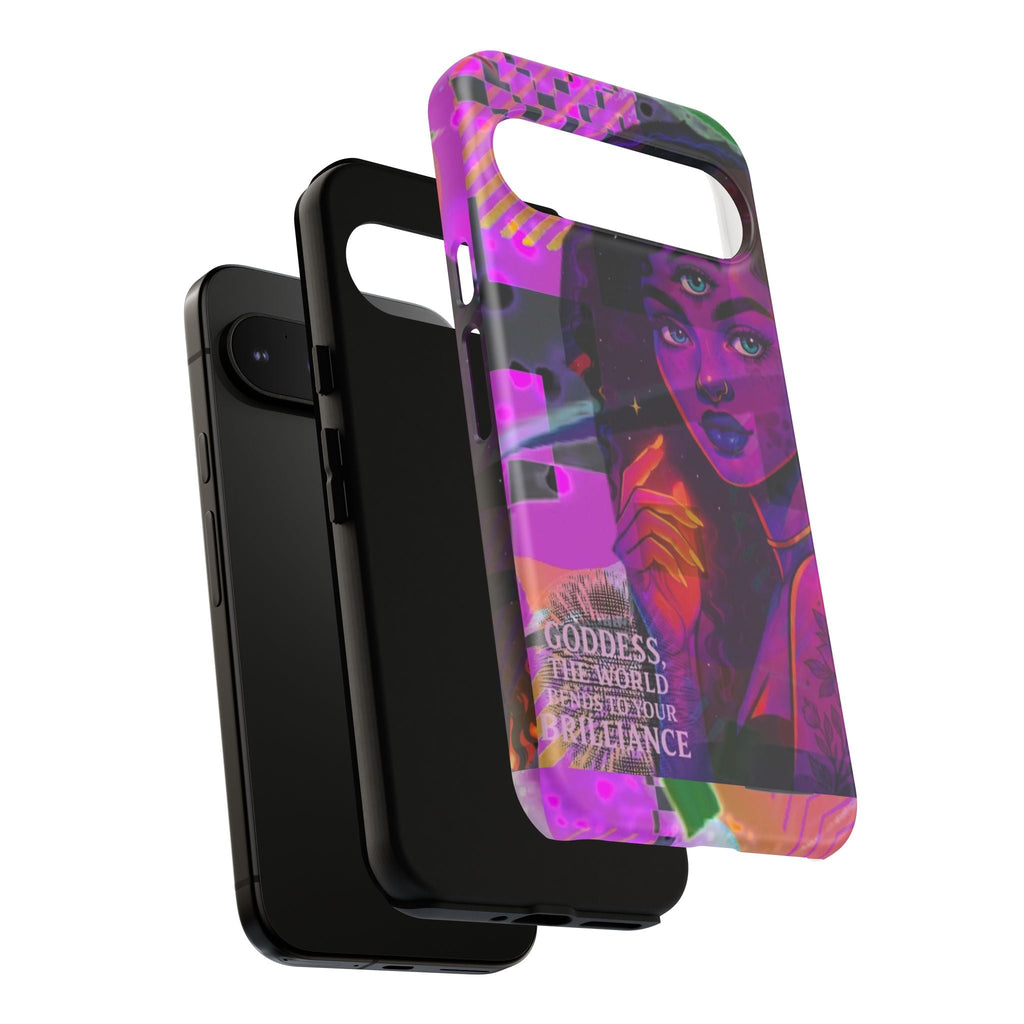 Third-Eye Goddess Phone Case — Neon Psychic Art iPhone Cover